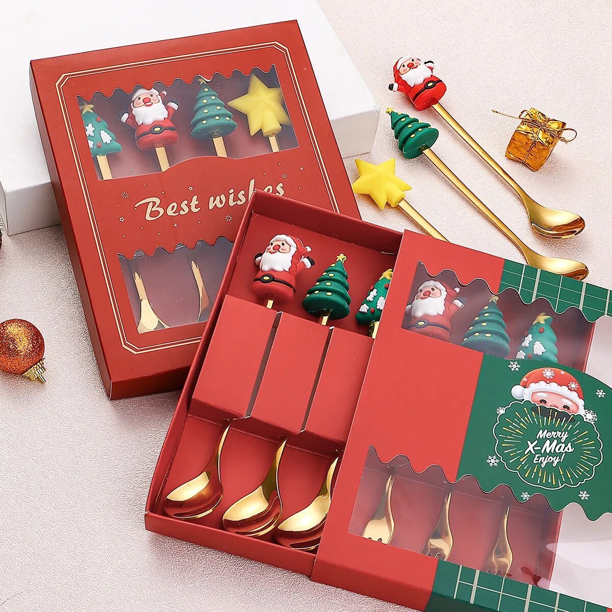 Ensemble de Couverts de Noël - 6 pièces
