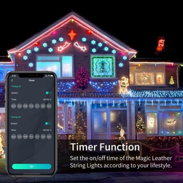 Guirlande LED Bluetooth intelligente pour décoration de Noël