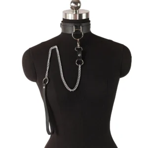 Collier en Cuir avec Anneau