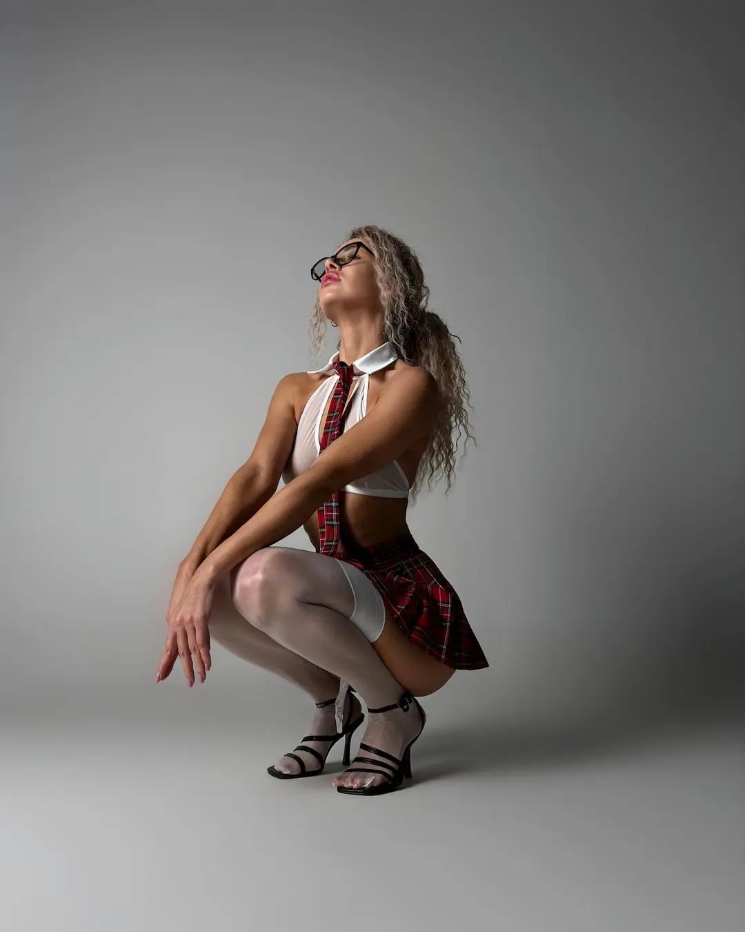 Cosplay écolière sexy à carreaux