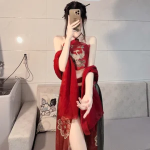 Cosplay Sexy Chinois à Fleurs